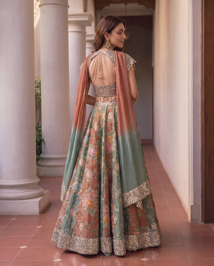 Unstitched Zarnoor Floral Sheesha Lehenga Set