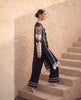 Monochrome embroidered Black Lawn Kurta with Pant and Dupatta