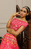 Net Embroidered Blouse With Printed Lehenga
