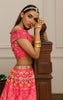 Net Embroidered Blouse With Printed Lehenga