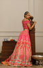 Net Embroidered Blouse With Printed Lehenga