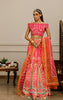 Net Embroidered Blouse With Printed Lehenga