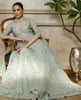Unstitched Mint Mist Chiffon Embroidered Gown