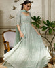 Unstitched Mint Mist Chiffon Embroidered Gown