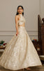Unstitched Elegant Beige Organza Embroidered Ensemble