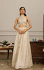 Unstitched Elegant Beige Organza Embroidered Ensemble