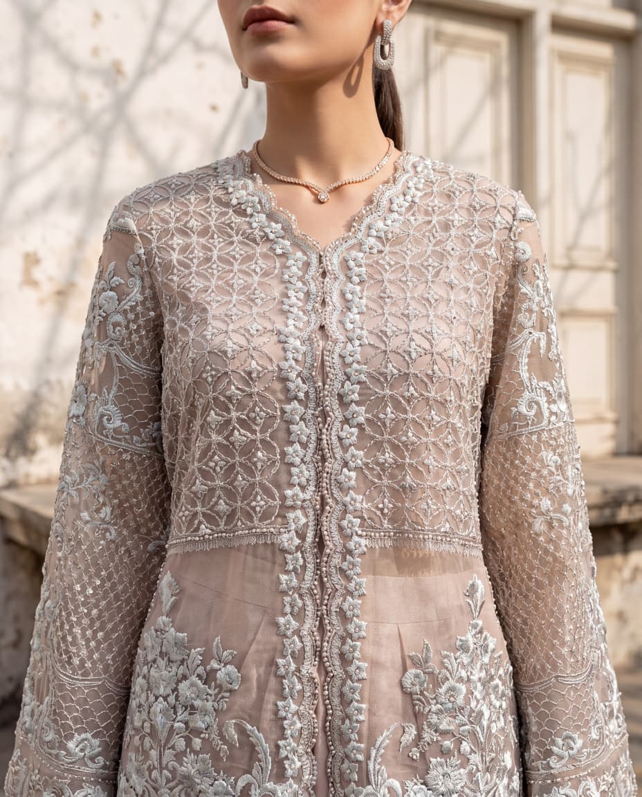 Embroidered Jacket With Skirt