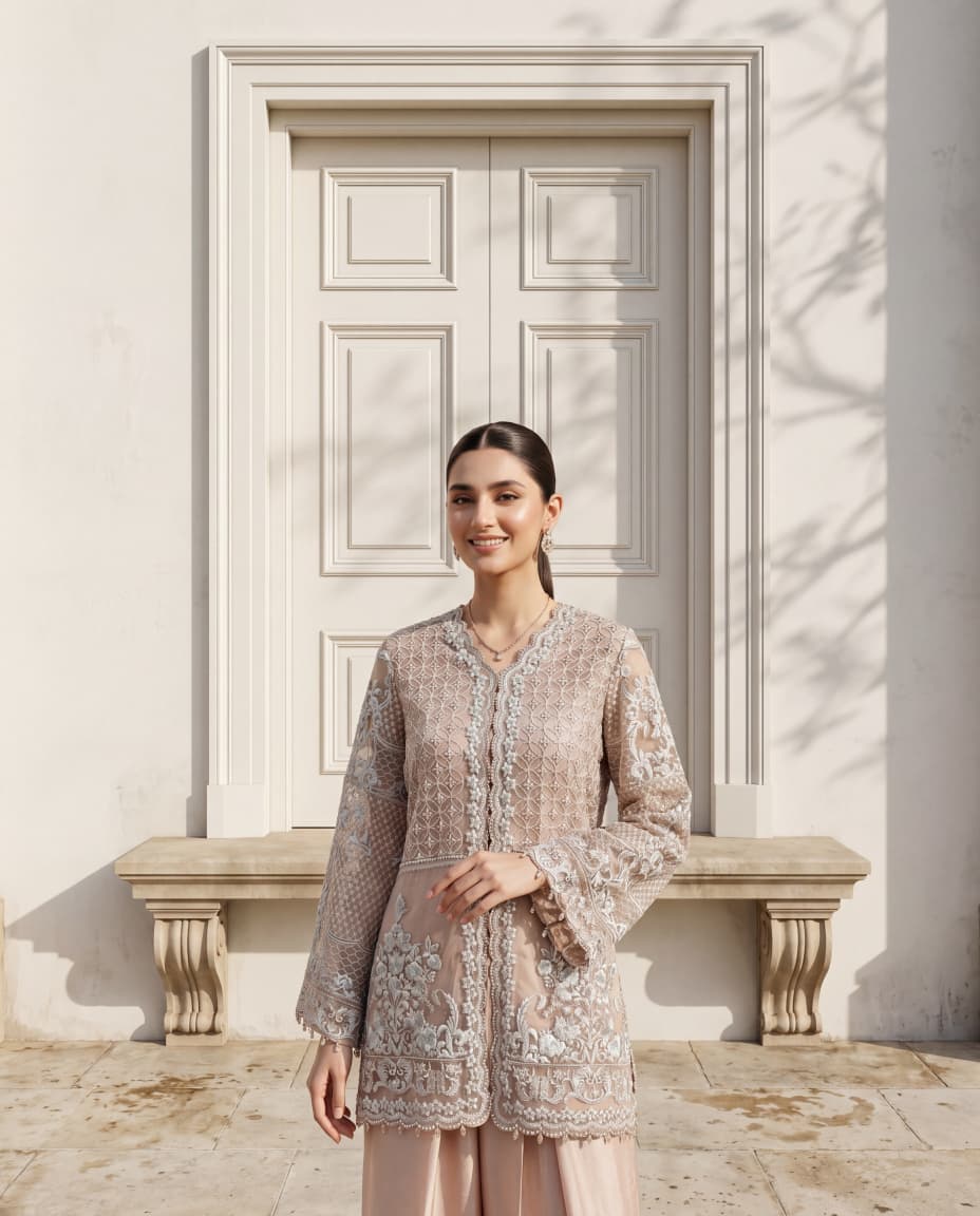 Embroidered Jacket With Skirt