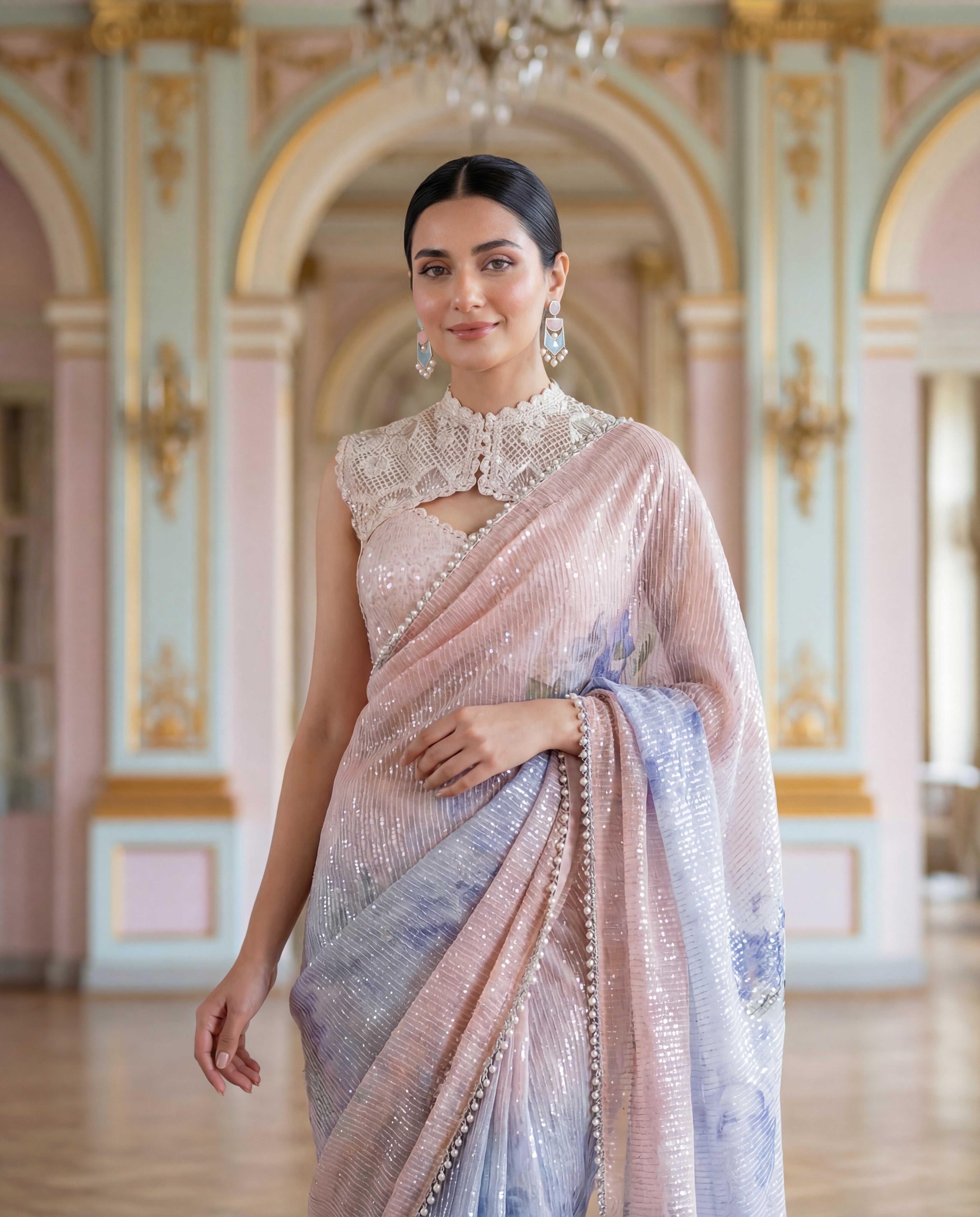 Unstitched Lilac Dream Saree