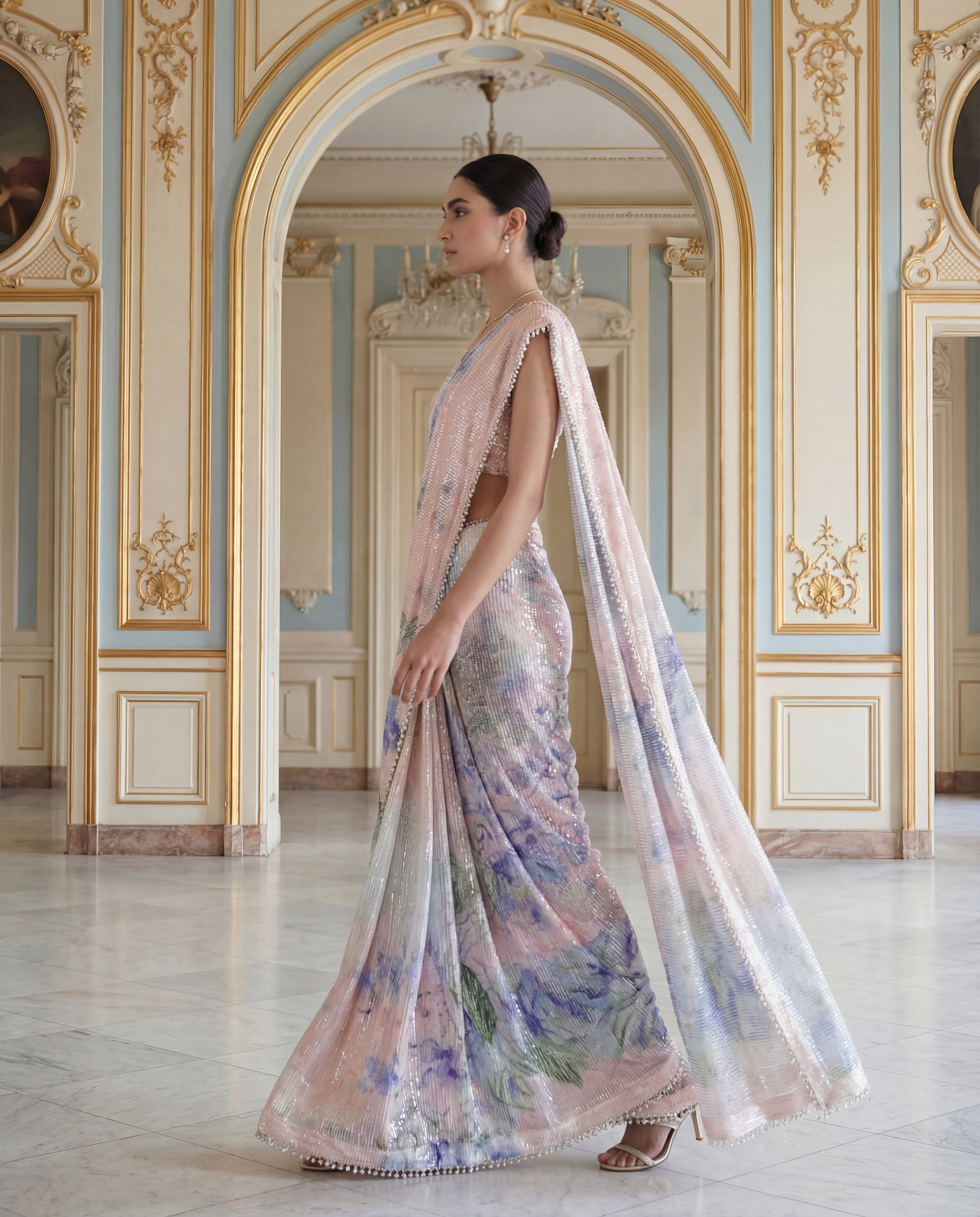 Unstitched Lilac Dream Saree