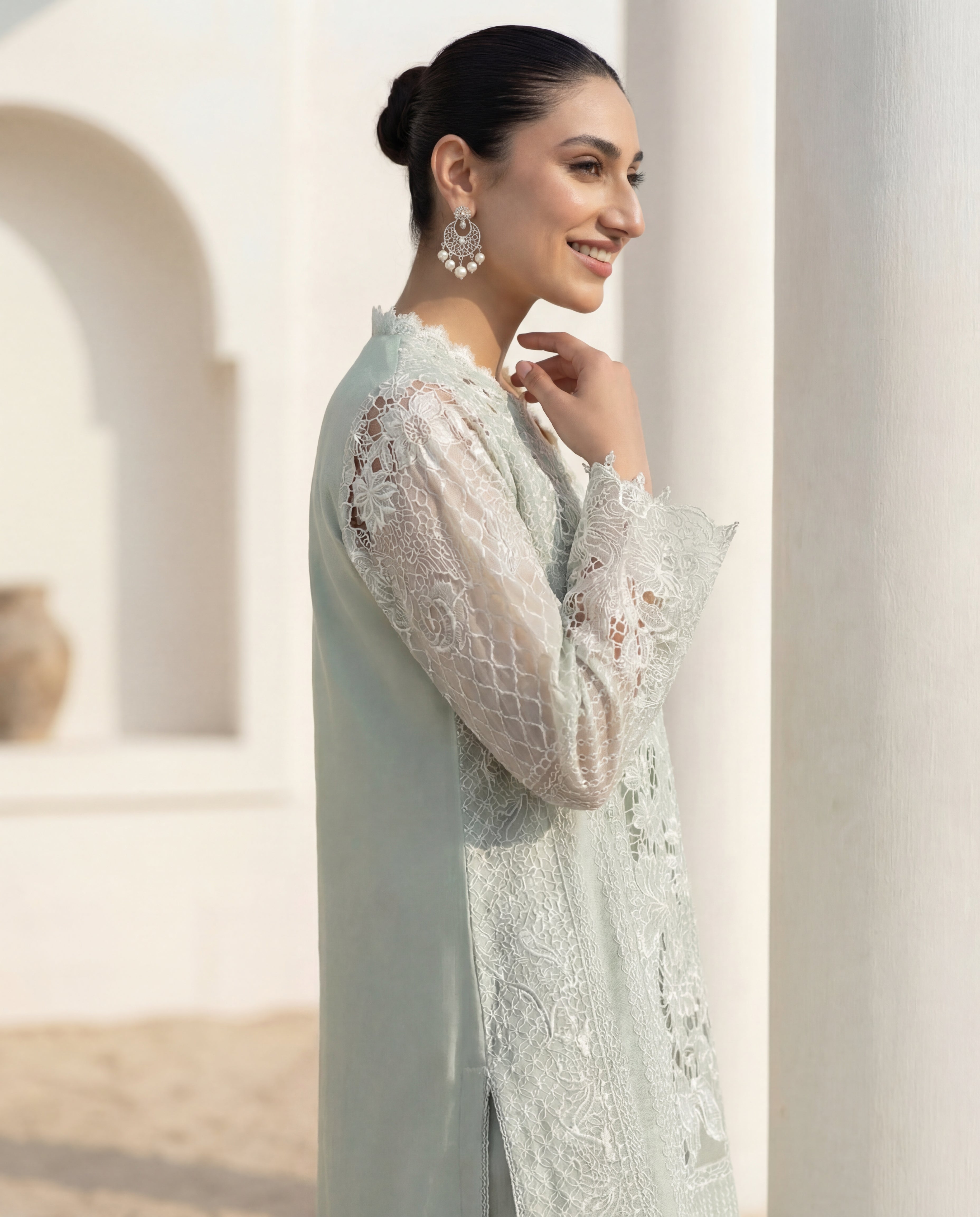 The Serene Shoreline – Luxe Cutwork Edition