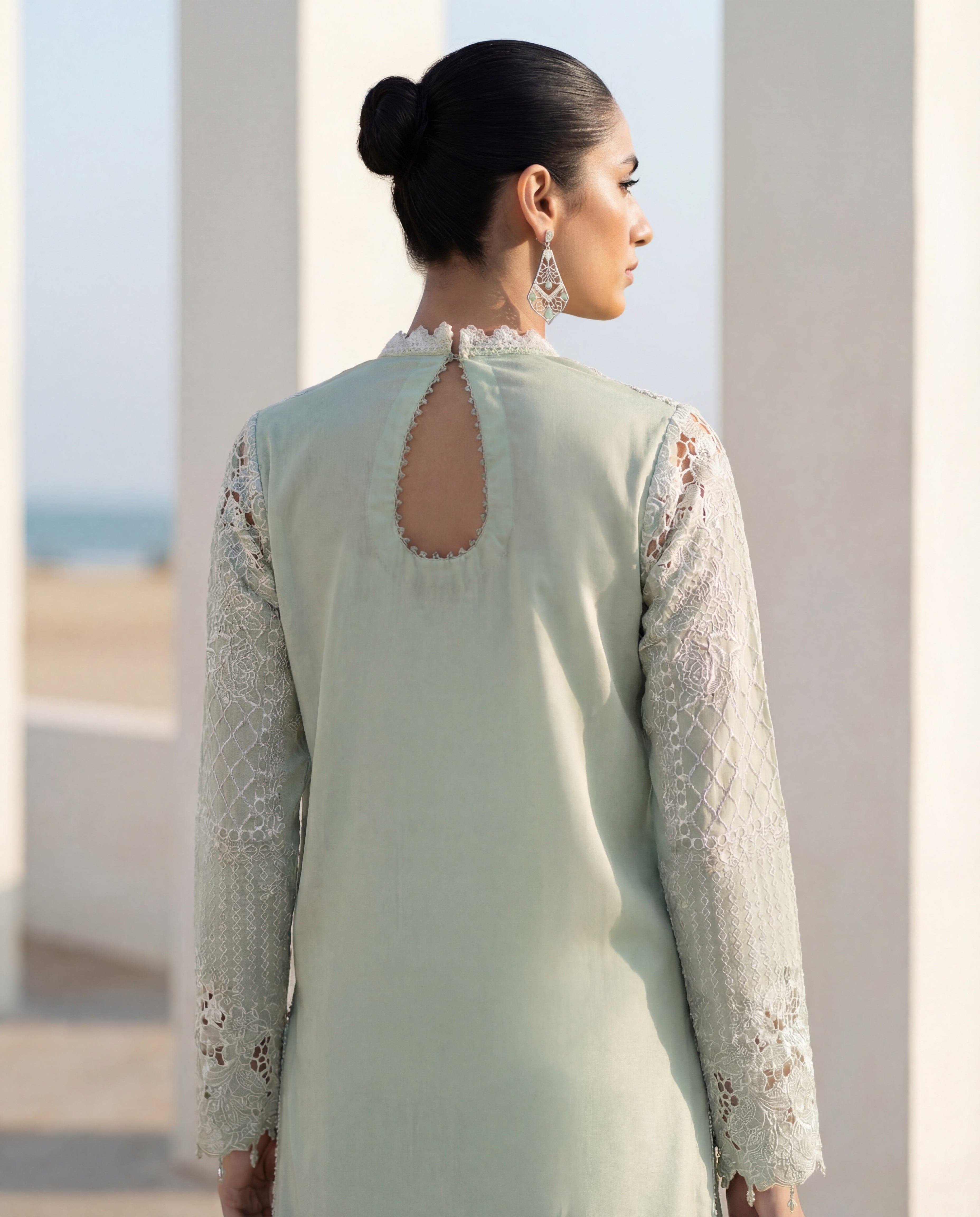 The Serene Shoreline – Luxe Cutwork Edition