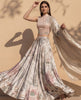 Embellished Blouse With Printed Lehenga