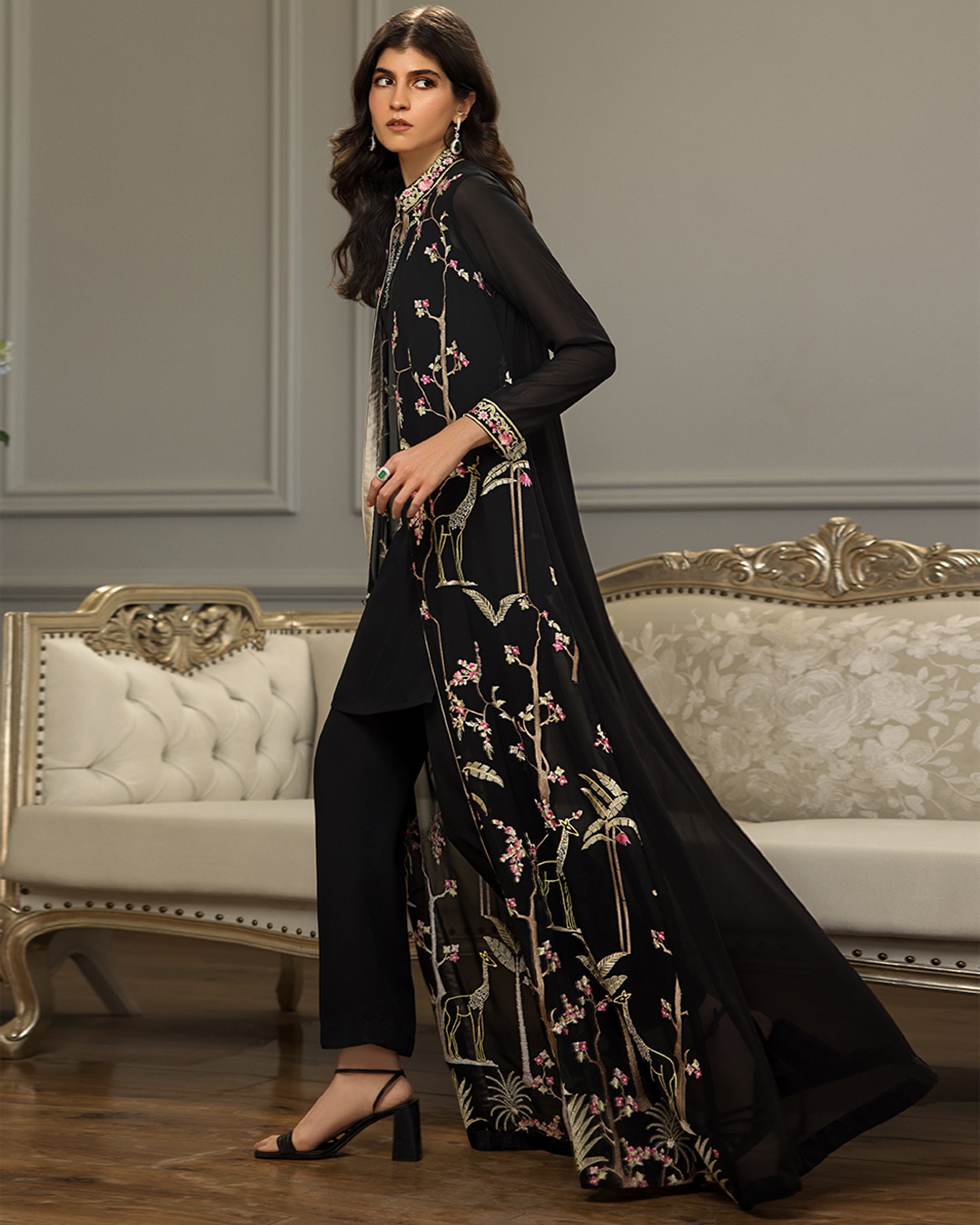 Enchanted Noir Longline Jacket