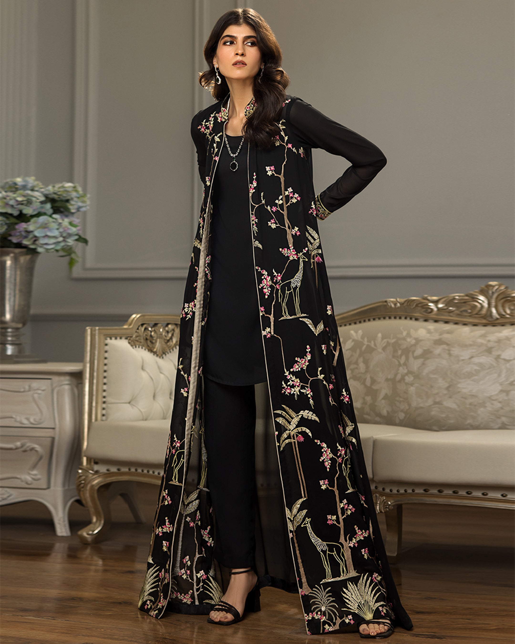 Enchanted Noir Longline Jacket