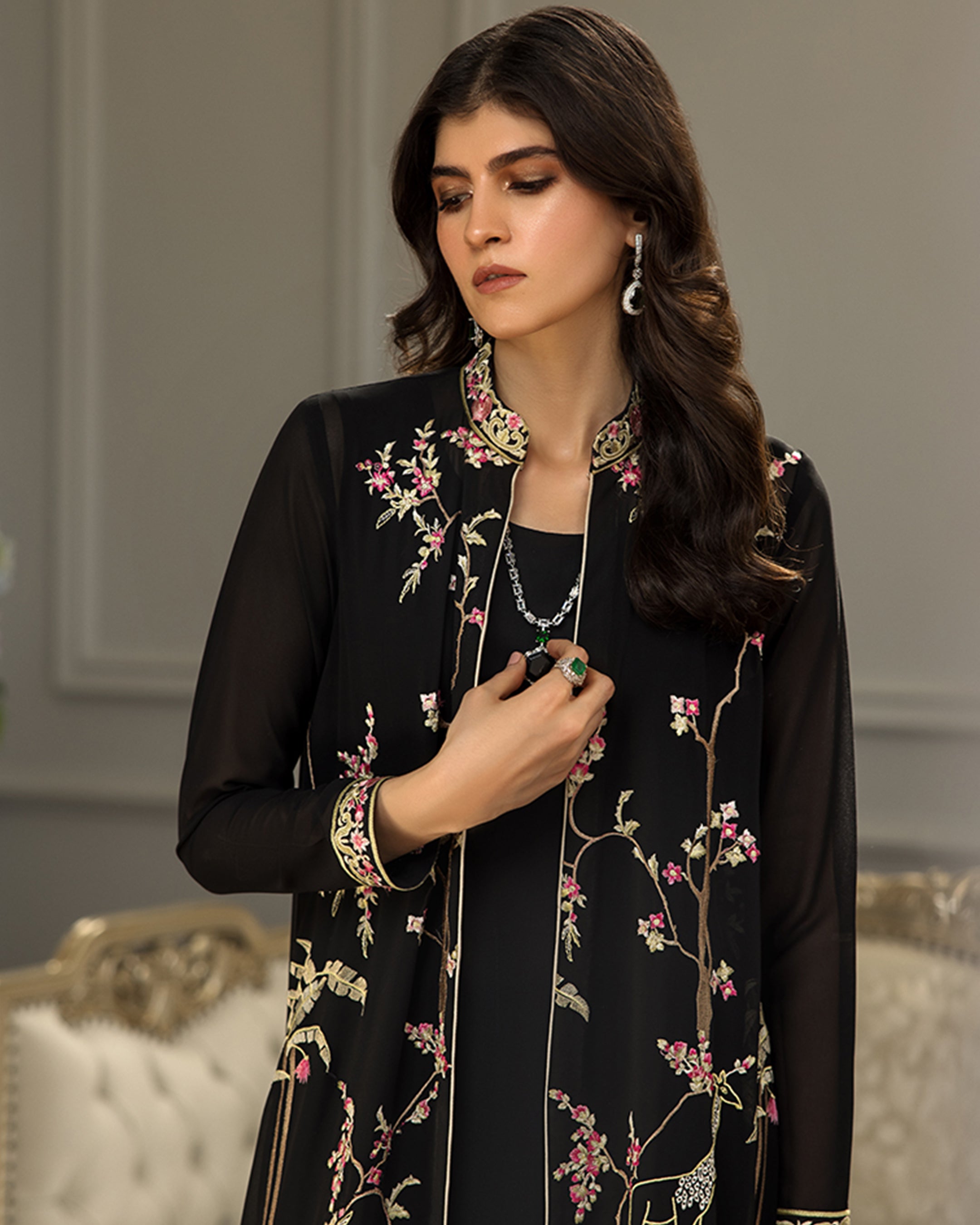 Enchanted Noir Longline Jacket