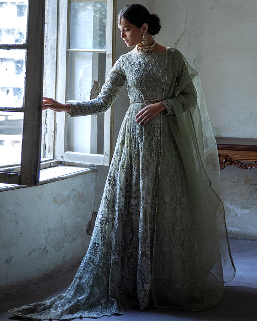 Unstitched Net Embroidered Dress