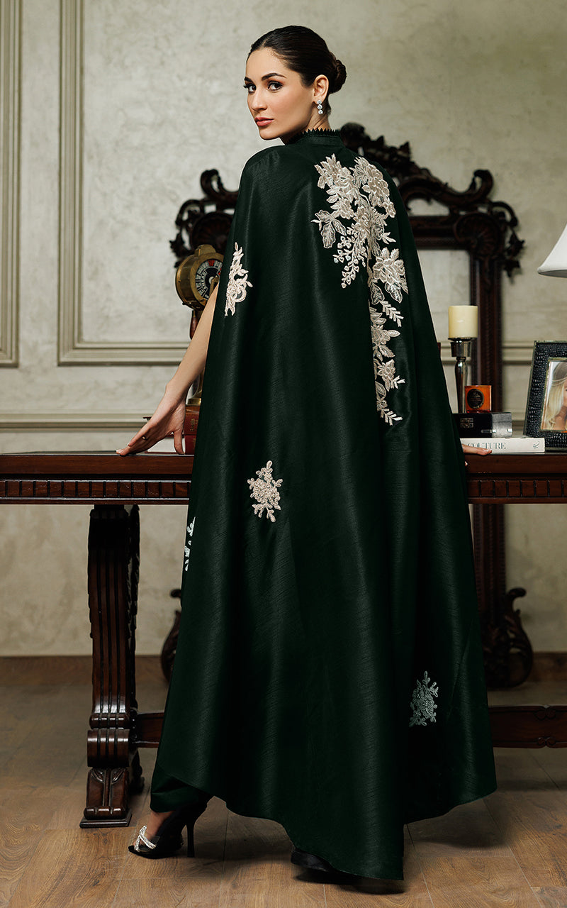 Embroidered Cape With Trouser