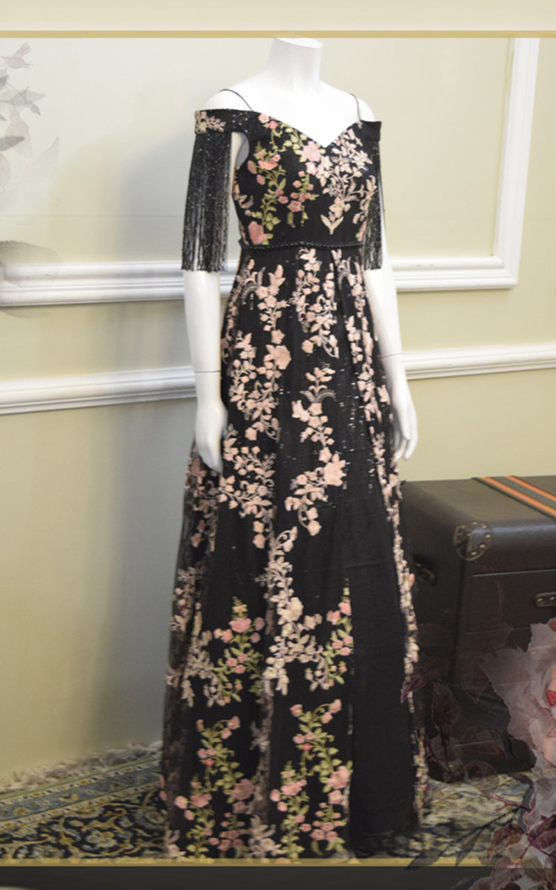 Net Embroidered Dress