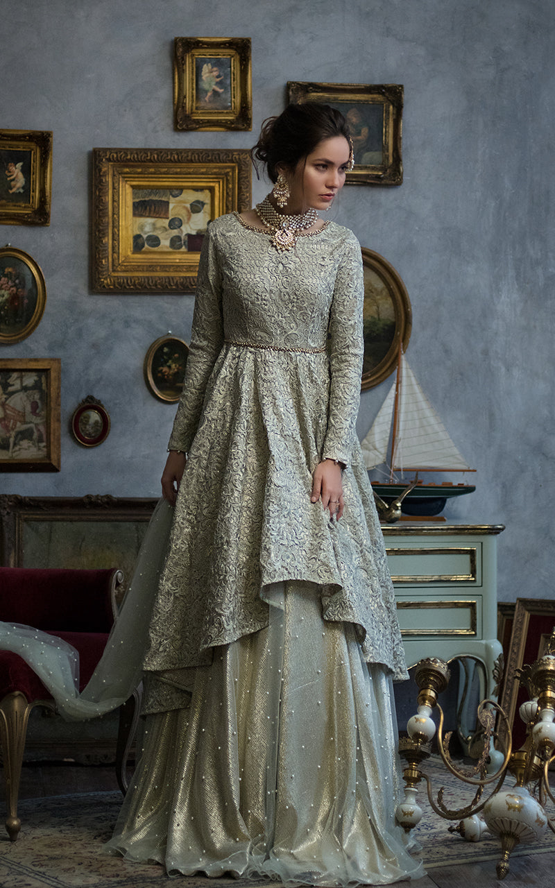 Net Embroidered Bridal Dress