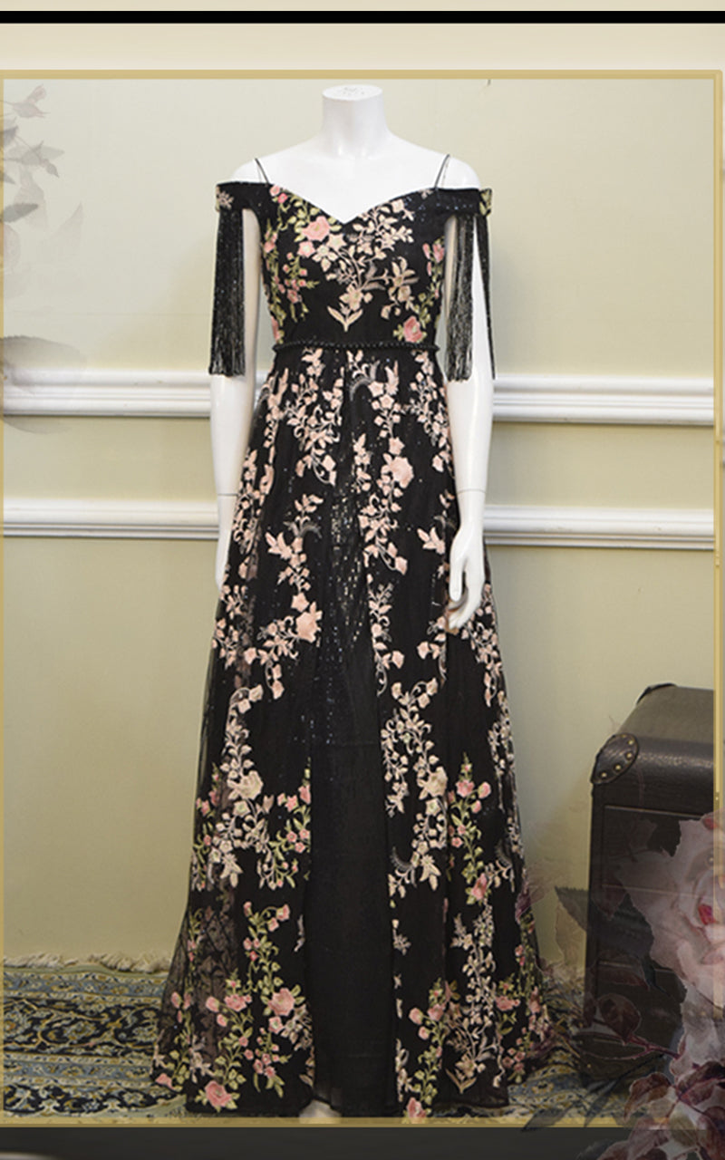 Net Embroidered Dress