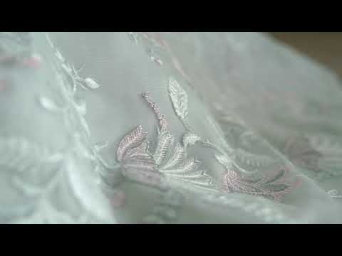 Unstitched Organza Embroidered Blouse And Skirt