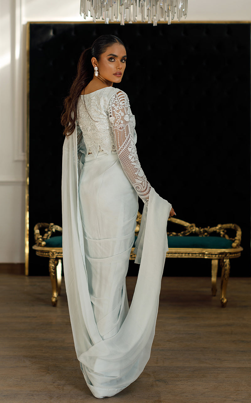 Unstitched Embroidered Saree