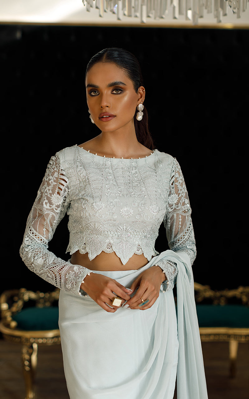 Unstitched Embroidered Saree